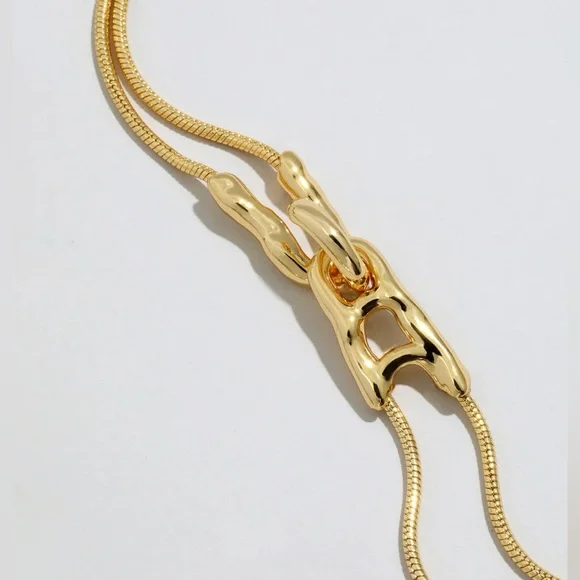 ALEXIS BITTAR • Bold Solanales Gold Crystal Interlock Necklace - Picture 3 of 8
